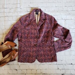 Gap Ditzy Floral Fine Wale Corduroy Cottagecore Blazer 4